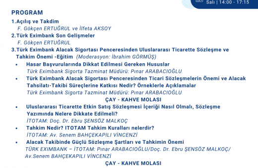 TÜRK EXİMBANK & TURKTRADE - Türk Eximbank Alacak Sigortası Penceresinden Uluslararası Ticarette Sözleşme ve Tahkim Önemi
